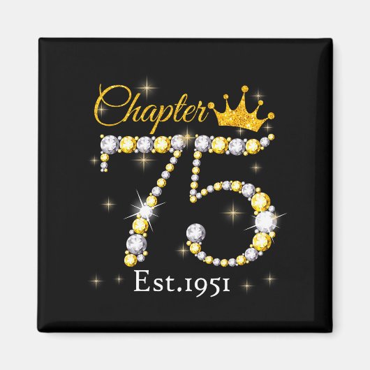 Women Chapter 75 Fabulous Est 1951 75th Birthday Q Magneet (Voorkant)