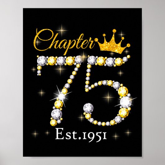 Women Chapter 75 Fabulous Est 1951 75th Birthday Q Poster (Voorkant)