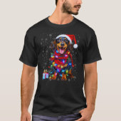Women Christmas Dachshund Dog Santa Light ugly xma T-shirt (Voorkant)