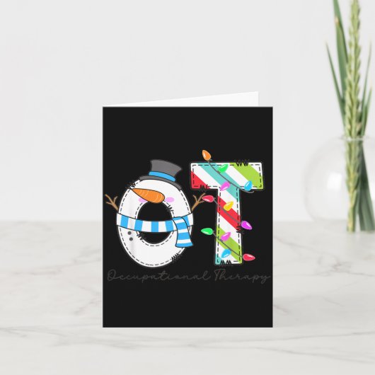 Women Christmas Occupational Therapy Ot Ota Snowma Kaart (Voorkant)