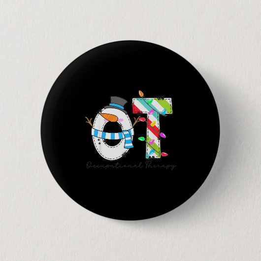 Women Christmas Occupational Therapy Ot Ota Snowma Ronde Button 5,7 Cm (Voorkant)