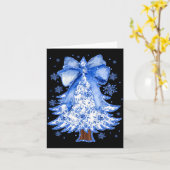 Women Christmas Tree Chinoiserie Blue Floral Coque Kaart (Gele Bloem)