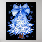 Women Christmas Tree Chinoiserie Blue Floral Coque Poster (Voorkant)