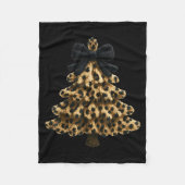 Women Coquette Bow Leopard Christmas Tree Xmas Hol Fleece Deken (Voorkant)