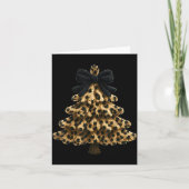 Women Coquette Bow Leopard Christmas Tree Xmas Hol Kaart (Voorkant)