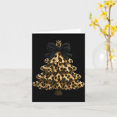 Women Coquette Bow Leopard Christmas Tree Xmas Hol Kaart (Gele Bloem)