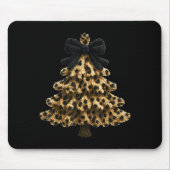 Women Coquette Bow Leopard Christmas Tree Xmas Hol Muismat (Voorkant)