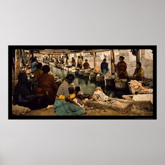 Women Doing Laundry in Mexico City, Mexico 1890 Poster (Voorkant)
