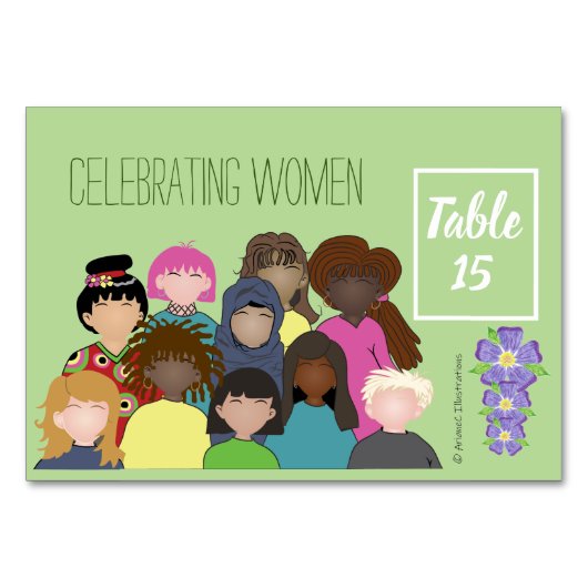 Women empowerment event tafel nummer kaart (Voorkant)