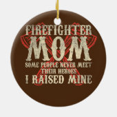 Women Fireman Moeder US Firefighter Ma Keramisch Ornament (Achterkant)