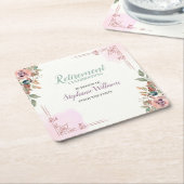 Women Floral Classic Elegant Retirement Party Kartonnen Onderzetters (Schuin)