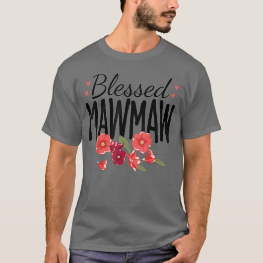 Women Flowers Blessed Mawmaw for Grandparents Moth T-shirt (Voorkant)