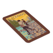 Women Fly Fishing - Clackamas, Oregon Magneet (Rechterzijde)