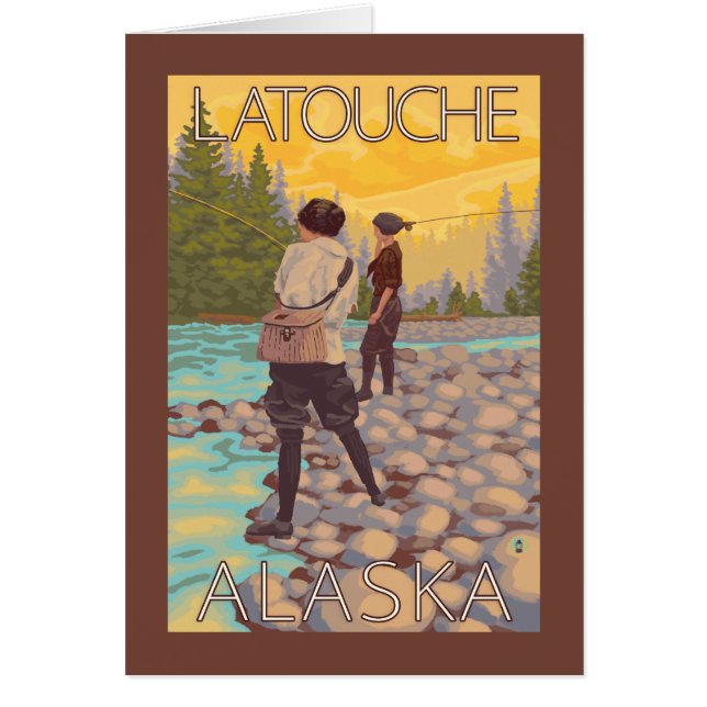 Women Fly Fishing - Latouche, Alaska (Voorkant)