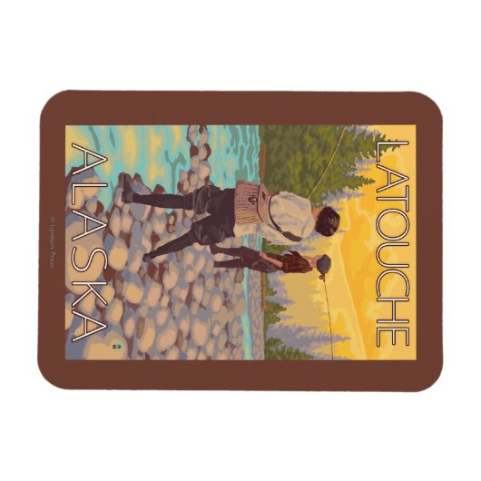 Women Fly Fishing - Latouche, Alaska Magneet (Horizontaal)