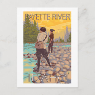 Women Fly Fishing - Payette River Briefkaart