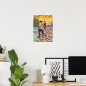 Women Fly Fishing - Payette River Poster (Thuiskantoor)