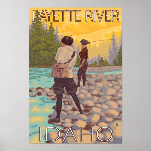 Women Fly Fishing - Payette River Poster (Voorkant)