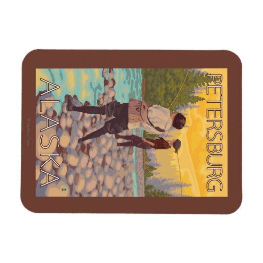 Women Fly Fishing - Petersburg, Alaska Magneet (Horizontaal)