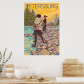 Women Fly Fishing - Petersburg, Alaska Poster (Keuken)