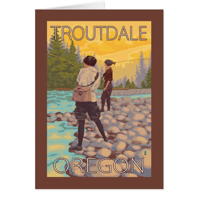 Women Fly Fishing - Troutdale, Oregon (Voorkant)