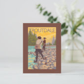 Women Fly Fishing - Troutdale, Oregon Briefkaart (Staand voorkant)