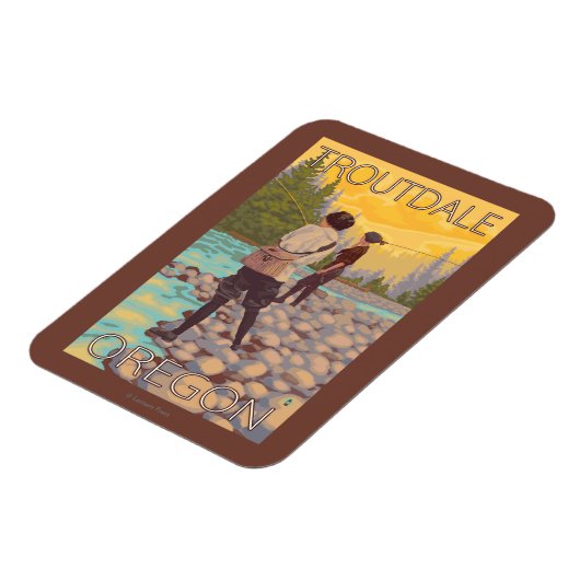 Women Fly Fishing - Troutdale, Oregon Magneet (Linkerzijde)