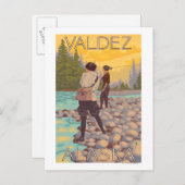 Women Fly Fishing - Valdez, Alaska Briefkaart (Voorkant / Achterkant)