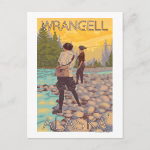 Women Fly Fishing - Wrangell, Alaska Briefkaart