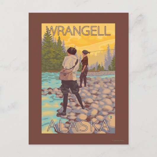Women Fly Fishing - Wrangell, Alaska Briefkaart (Voorkant)