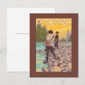 Women Fly Fishing - Wyoming Briefkaart (Voorkant / Achterkant)