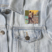 Women Fly Fishing - Wyoming Vierkante Button 5,1 Cm (In situ)