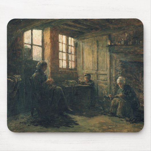 Women Fraying Linen, Honfleur, 1877 Muismat (Voorkant)