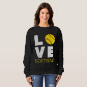 Women Girls Love Softball Trui (Voorkant volledig)