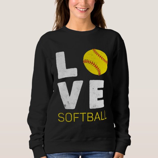 Women Girls Love Softball Trui (Voorkant)