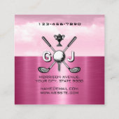 Women Golfer Elegant Monogram Design Vierkante Visitekaartje (Achterkant)