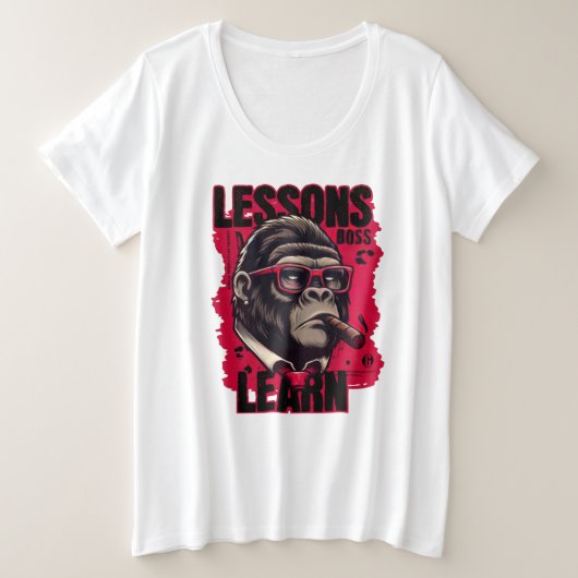 Women Gorilla Boss Lessons Learn T Shirt  (Design voorkant)