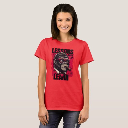 Women Gorilla Boss Lessons Learn T Shirt  (Voorkant volledig)