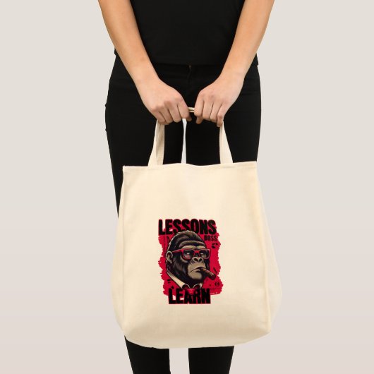 Women Gorilla Boss Lessons Learn Tote Bag (Voorkant (product))