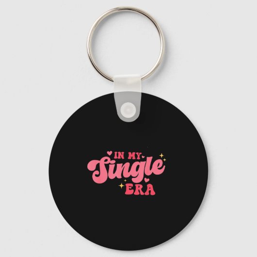 Women Groovy In My Single Era Anti-valentines Divo Sleutelhanger (Voorkant)