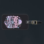 Women In Construction Retro Empowerment Bagagelabel<br><div class="desc">Bold retro lettering with colorful helmet,  hearts and floral accents celebrating women in construction. A vibrant empowerment statement for female builders,  tradeswomen and strong women in skilled trades.</div>