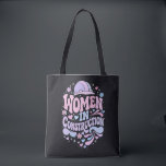 Women In Construction Retro Empowerment Tote Bag<br><div class="desc">Bold retro lettering with colorful helmet, hearts and floral accents celebrating women in construction. A vibrant empowerment statement for female builders, tradeswomen and strong women in skilled trades.</div>