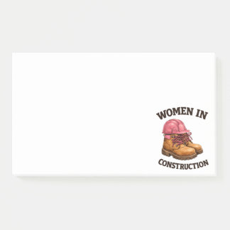 Women in Construction Work Boots and Hard Hat Post-it® Notes