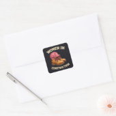 Women in Construction Work Boots and Hard Hat Vierkante Sticker (Envelop)