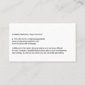 Women in Yoga Class Visitekaartje (Achterkant)