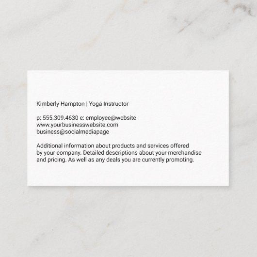 Women in Yoga Class Visitekaartje (Achterkant)