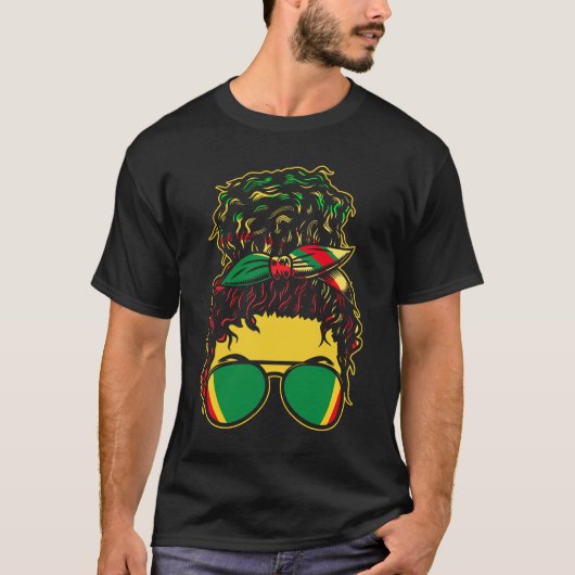 Women Jamaica Reggae Rasta T-shirt (Voorkant)