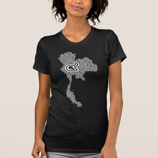 Women Jersey Memorial TShirt Map Thailand Rama 9th (Voorkant)