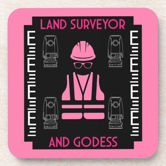 Women land surveyors bier onderzetter (Voorkant)