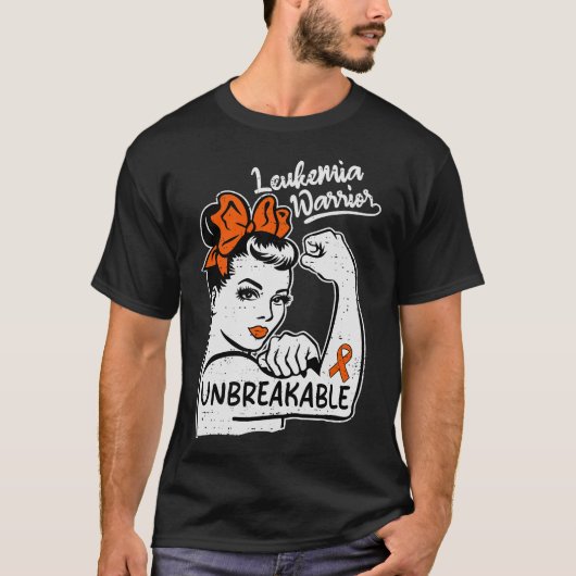 Women Leukemia Awareness Warrior Orange Ribbon T-shirt (Voorkant)